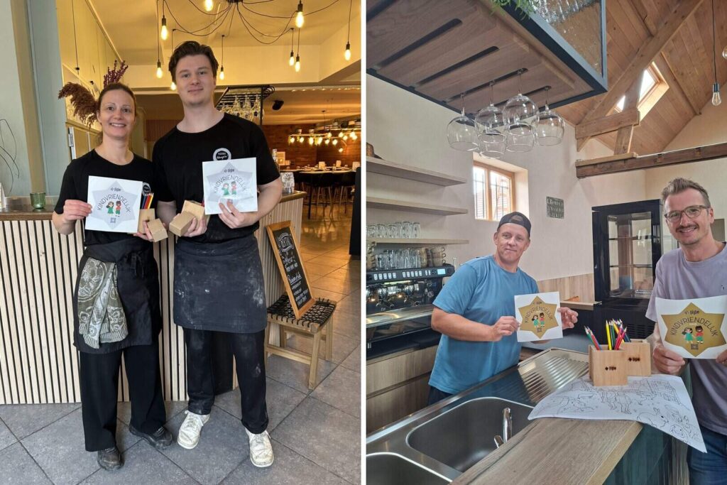 Zowel pizzeria Mangia in Poederlee (links) als koffiehuis Mil's Maalderij in Gierle kregen het label Kindvriendelijke Horeca in de gemeente Lille. © Gemeente Lille
